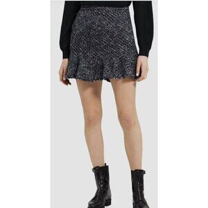 Theory Mini Blue Multi Tweed Flounce Skirt Sz 10 NWT